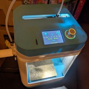 Compact Blue and White 3D Printer